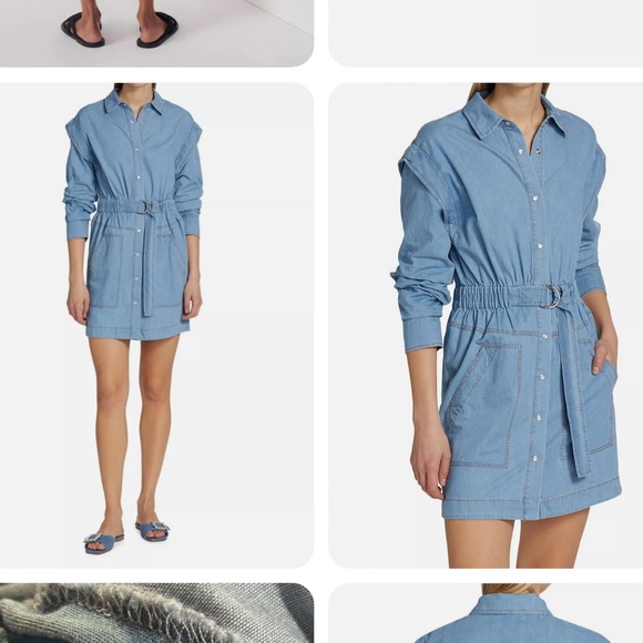 NWT Derek lam Crosby 10 Hadley denim chambray dress - Picture 2 of 5